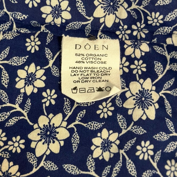 NWOT DÔEN Jane Floral Blouse in Blue Jessamine Calico - Picture 8 of 8